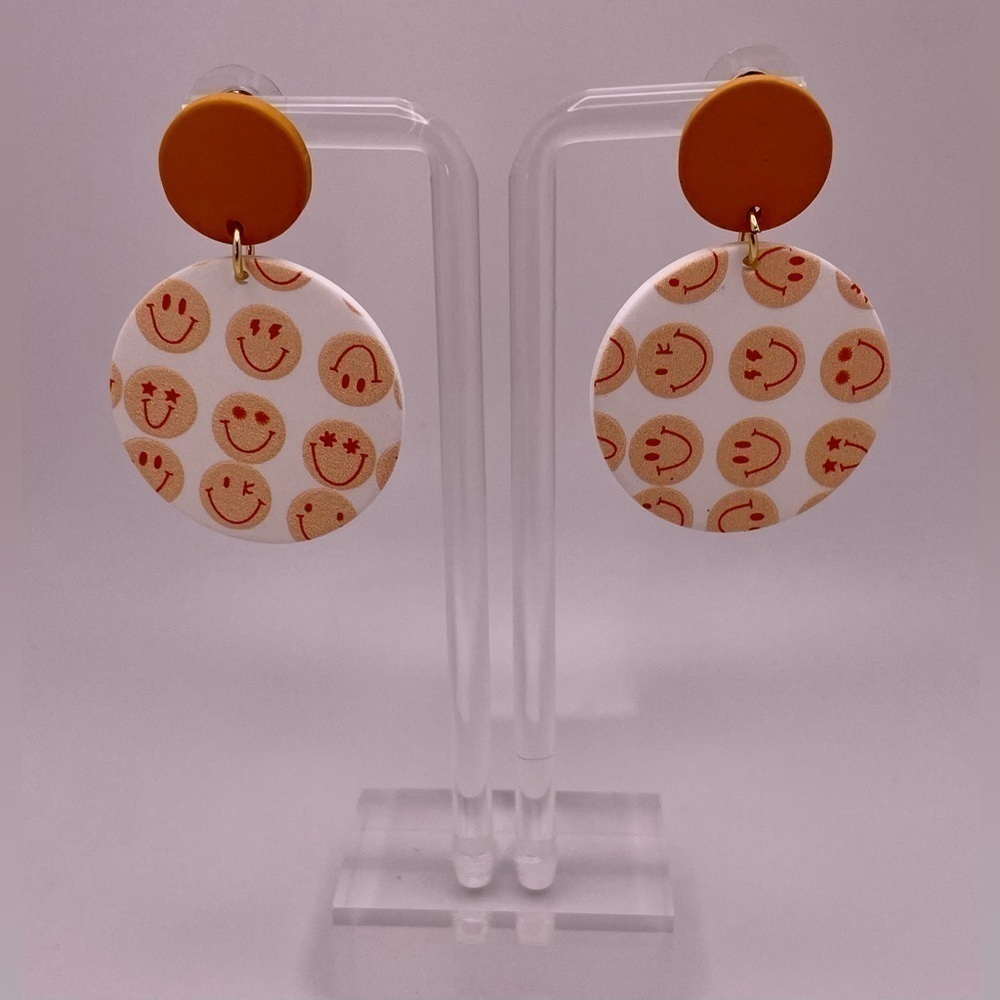 Orange Good Vibes Earrings - Picture 2 of 4